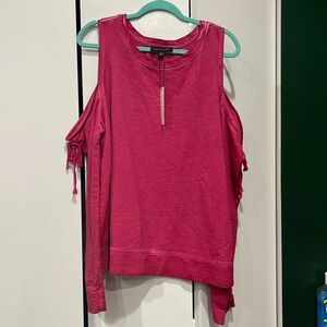 NWT Sanctuary Hot Pink Cold Shoulder Sweatshirt